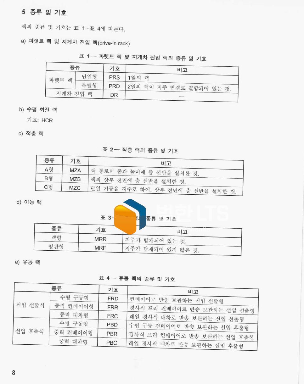 중이층 규격 (적층식랙)